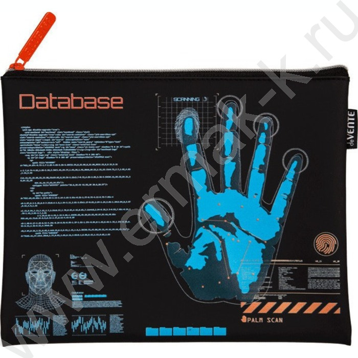 Папка для тетрадей A5 "Database" на молнии сверху, силиконовая | Фото 1