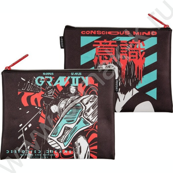 Папка для тетрадей A5 "Gravity" иск.кожа, на молнии сверху | Фото 1