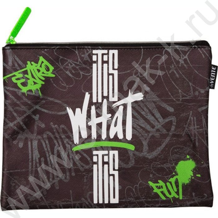 Папка для тетрадей A5 "It Is What" иск.кожа, на молнии сверху | Фото 1