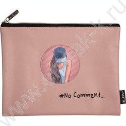 Папка для тетрадей A5 "No Comment" матов.иск.кожа, на молнии сверху | Фото 1