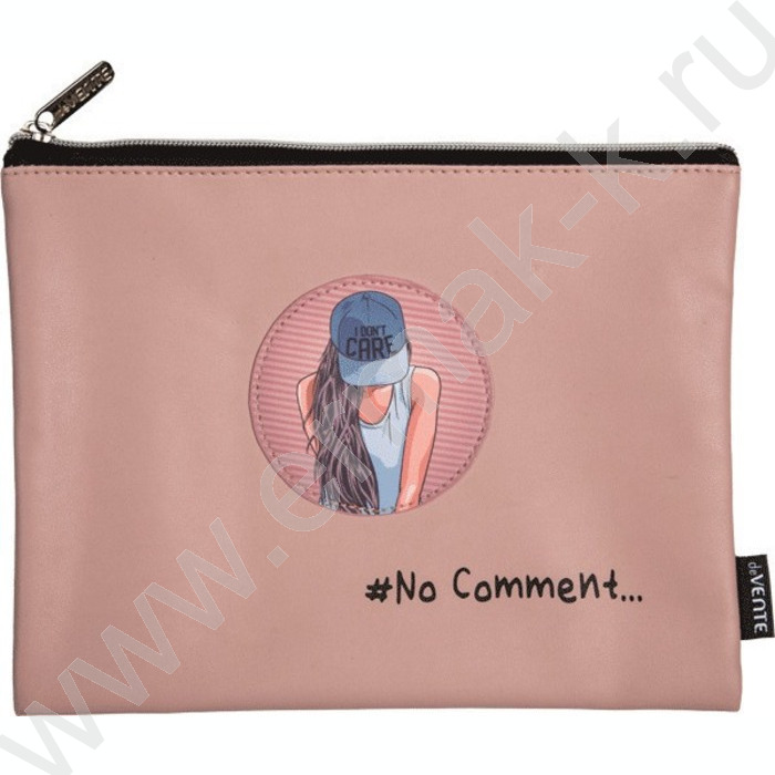Папка для тетрадей A5 "No Comment" матов.иск.кожа, на молнии сверху | Фото 1