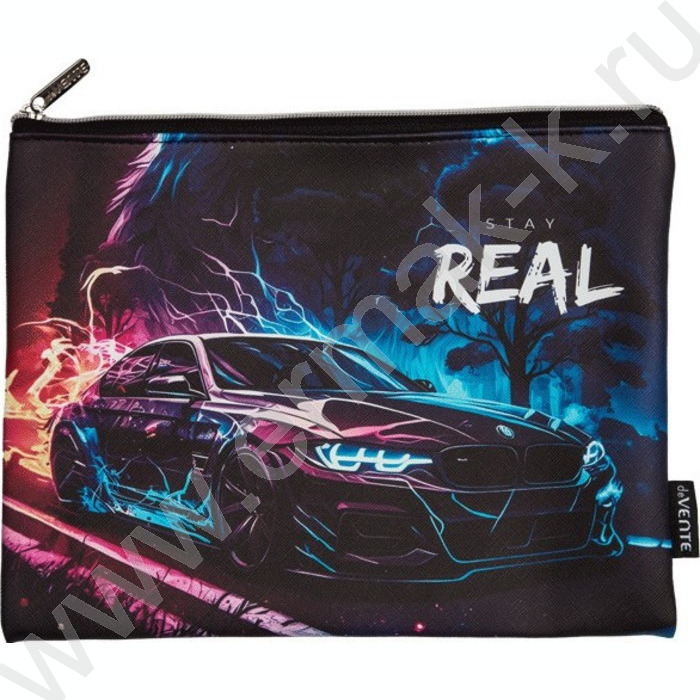 Папка для тетрадей A5 "Stay Real" матов.иск.кожа, на молнии сверху | Фото 1
