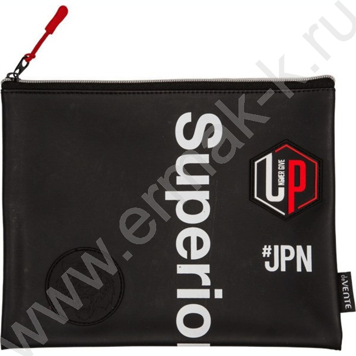 Папка для тетрадей A5 "Superior" на молнии сверху, силиконовая, аппликация из каучука | Фото 1