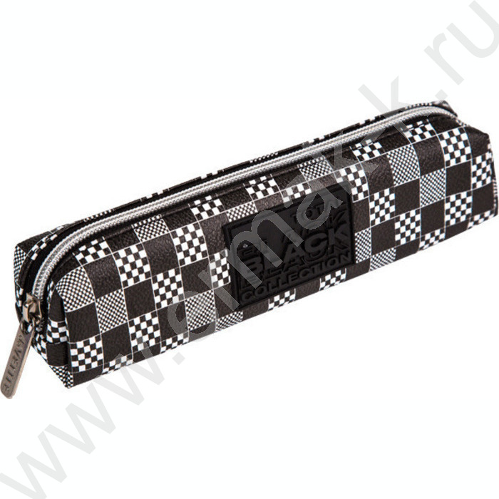 Пенал-прямоугольный 21*4*4см "TOTAL BLACK", молния, антивандал.иск.кожа | Фото 1