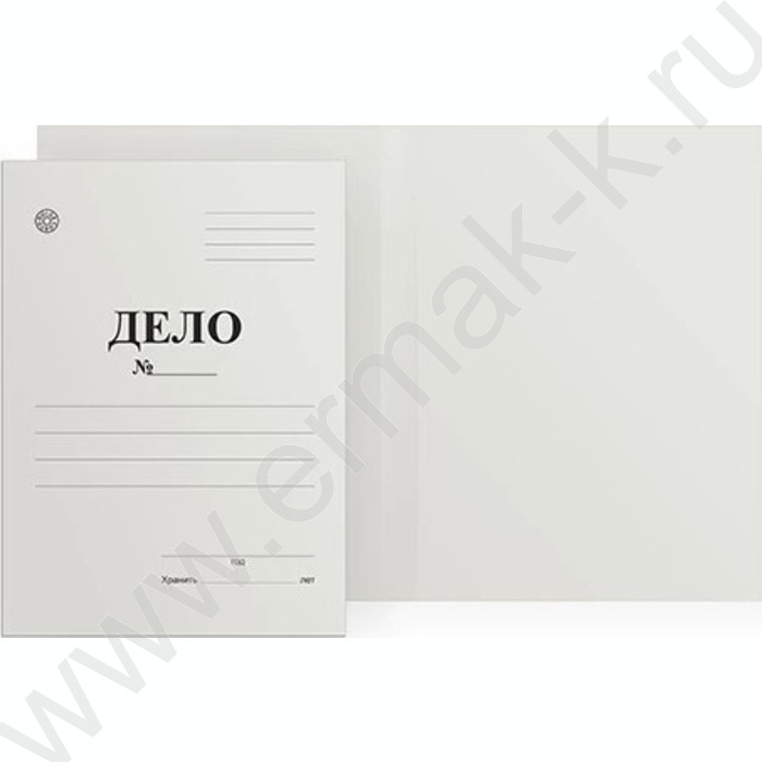 Скоросшиватель Дело картон белый б/зажима A4 220г/м² | Фото 1