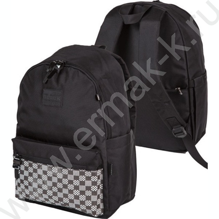 Рюкзак подростковый 44*31*20м "TOTAL BLACK" /текстиль, 1отдел, 1перед карман, уплотненная спинка | Фото 1