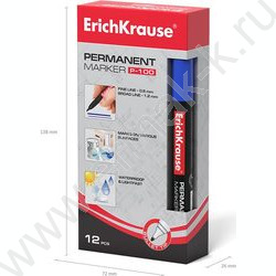 Маркер перм. /синий/ 1мм P-100  | Фото 5