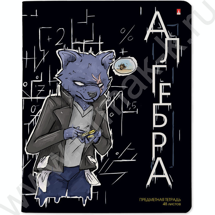 Тетрадь предметная 48л "Зверобудни" Алгебра /мат.лам. Soft Touch | Фото 1