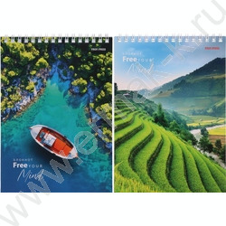 Блокнот  40л А5 спираль "Живописные просторы" ассорти | Фото 1