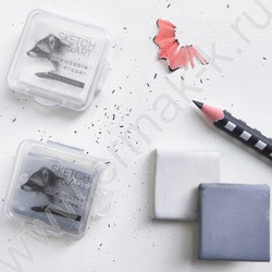 Ластик Клячка Sketch&Art белый/серый в пластиковой коробочке | Фото 4