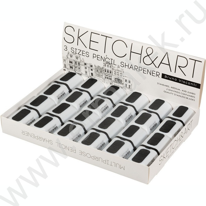 Точилка 3отв. разного диаметра метал+пластик /с двумя контейнерами/ Sketch&art | Фото 6