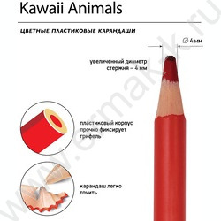 Карандаши пластиковые 18цв Kawall Animals 4вида | Фото 7