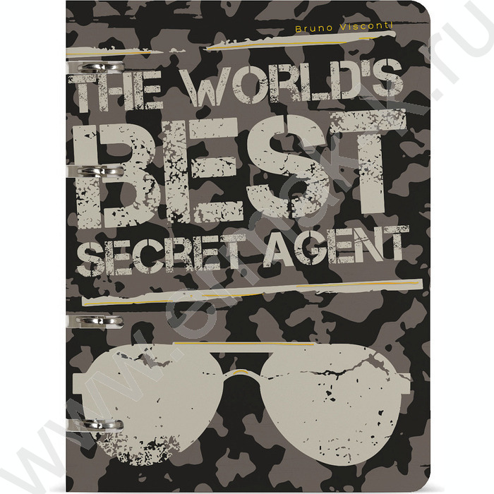 Тетрадь  80л линейка/кольца "Sesret agent" сменный блок /матовая ламинация Soft Touch, фольга | Фото 1