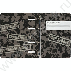 Тетрадь  80л линейка/кольца "Sesret agent" сменный блок /матовая ламинация Soft Touch, фольга | Фото 2