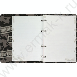 Тетрадь  80л линейка/кольца "Sesret agent" сменный блок /матовая ламинация Soft Touch, фольга | Фото 3