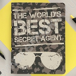 Тетрадь  80л линейка/кольца "Sesret agent" сменный блок /матовая ламинация Soft Touch, фольга | Фото 4