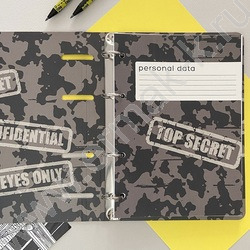 Тетрадь  80л линейка/кольца "Sesret agent" сменный блок /матовая ламинация Soft Touch, фольга | Фото 5