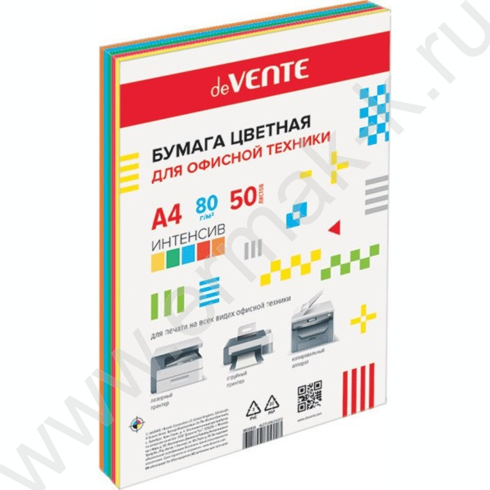 Бумага А4  80г/мкв  50л "Intensive" интенсивные цвета 5цв | Фото 1