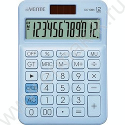 Калькулятор DC-108N-B /98*136*31мм, двойное питание /пастельный голубой, 12 разряд NEW | Фото 1