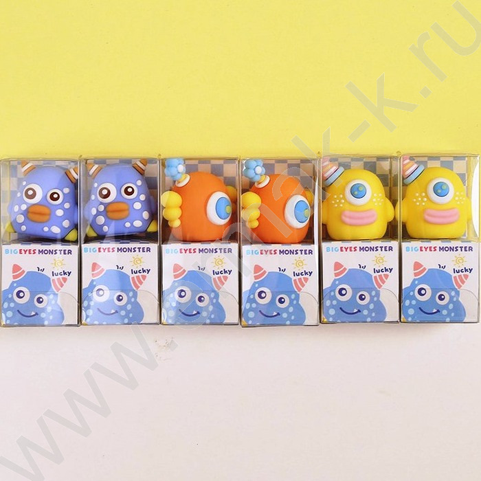 Точилка 1отв. пластик Big Eyes Monster, 30*37*28мм, с покрытием Soft Touch /ассорти | Фото 2