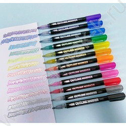 Маркер контурный /набор 12цв/ "Outliner" круглый корпус, пулевидный наконечник, ширина линии 2мм | Фото 1