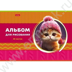 Альбом д/рисования 40л "ЛапУшки в шапочках" ассорти | Фото 2