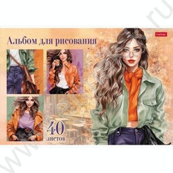 Альбом д/рисования 40л "Стильные красотки" /тиснение/ 5видов | Фото 2