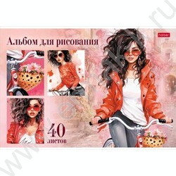 Альбом д/рисования 40л "Стильные красотки" /тиснение/ 5видов | Фото 3