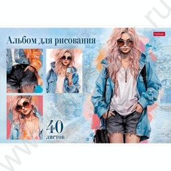 Альбом д/рисования 40л "Стильные красотки" /тиснение/ 5видов | Фото 4