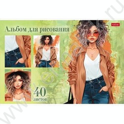 Альбом д/рисования 40л "Стильные красотки" /тиснение/ 5видов | Фото 5