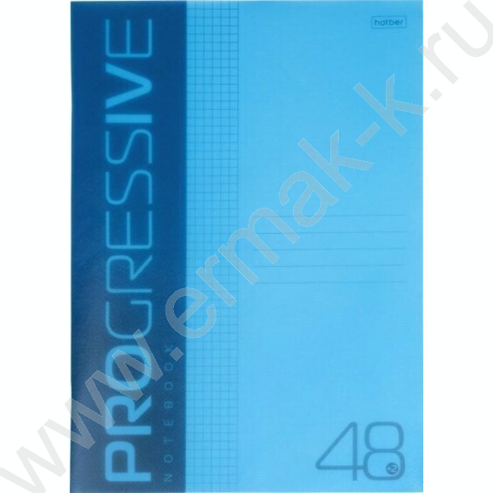 Тетрадь  48л А4 клетка/пл.обл. "PROGRESSIVE Синяя" | Фото 1
