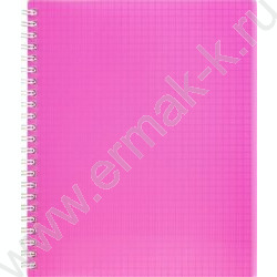 Тетрадь  80л клетка/спираль/пластик.обл. "LINE NEON Розовая" | Фото 1