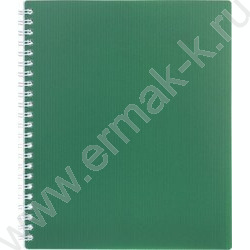Тетрадь  80л клетка/спираль/пластик.обл. "VELVET  Зеленая" | Фото 1