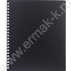 Тетрадь  80л клетка/спираль/пластик.обл. "VELVET  Черная" | Фото 1