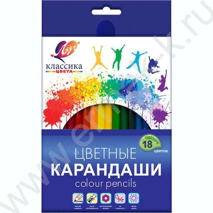 Карандаши  18цв "Классика" /деревянные/ европодвес | Фото 1