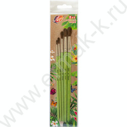 Кисть набор  5шт "ZOO" /пони круг №1,№2,№3,№4,№5/ европодвес | Фото 1