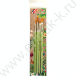 Кисть набор  5шт "ZOO" /синтетика круг №1,№3,№5 плоская №6, №8/ европодвес | Фото 1