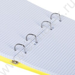 Тетрадь 120л клетка/кольца/пластик.обл./резинка "LINE  NEON Желтая" | Фото 2