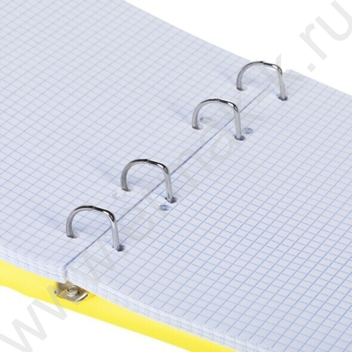 Тетрадь 120л клетка/кольца/пластик.обл./резинка "LINE  NEON Желтая" | Фото 2