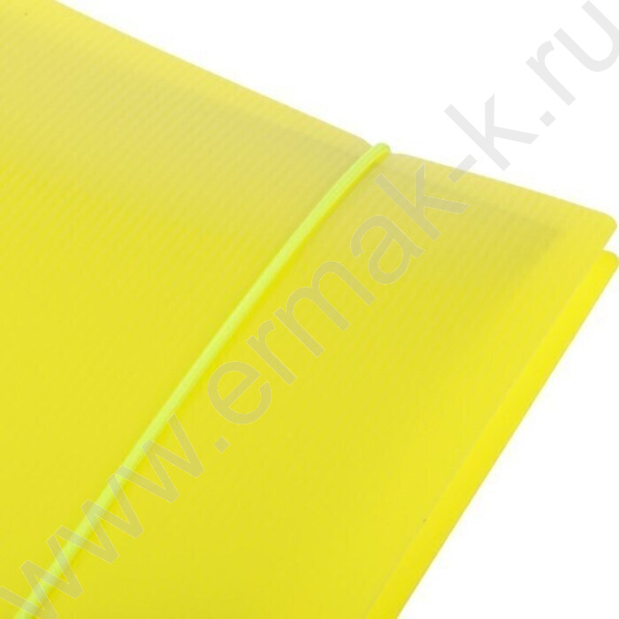 Тетрадь 120л клетка/кольца/пластик.обл./резинка "LINE  NEON Желтая" | Фото 3