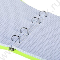 Тетрадь 120л клетка/кольца/пластик.обл./резинка "LINE  NEON Зеленая" | Фото 2