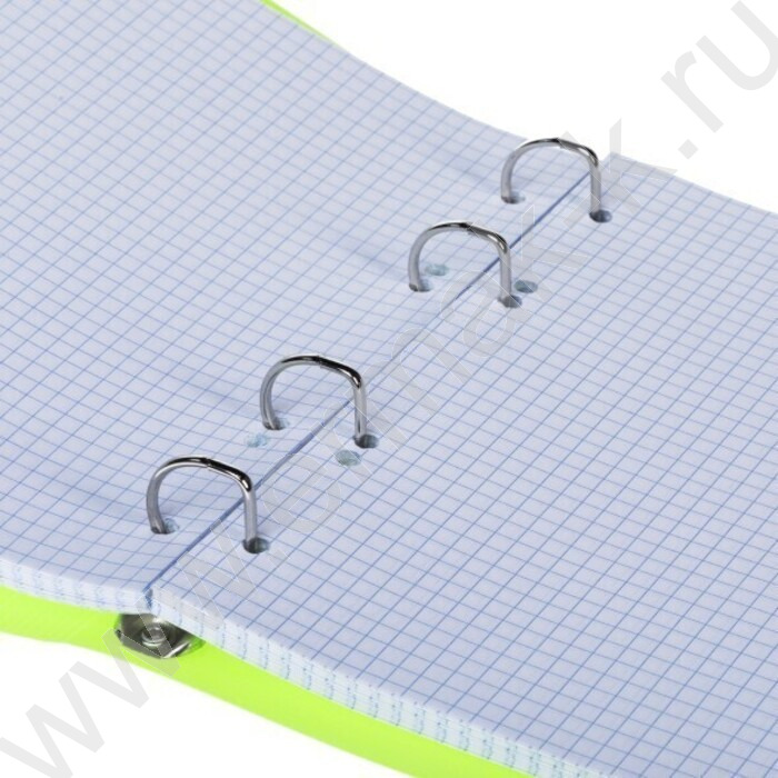 Тетрадь 120л клетка/кольца/пластик.обл./резинка "LINE  NEON Зеленая" | Фото 2