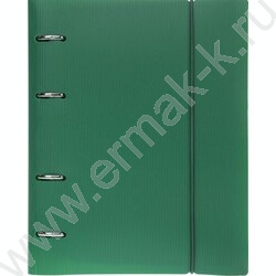 Тетрадь 120л клетка/кольца/пластик.обл./резинка "VELVET Зеленая" | Фото 1