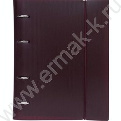 Тетрадь 120л клетка/кольца/пластик.обл./резинка "VELVET Бордо" | Фото 1