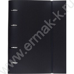 Тетрадь 120л клетка/кольца/пластик.обл./резинка "VELVET Черная" | Фото 1