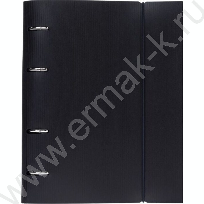 Тетрадь 120л клетка/кольца/пластик.обл./резинка "VELVET Черная" | Фото 1