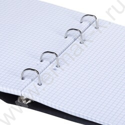 Тетрадь 120л клетка/кольца/пластик.обл./резинка "VELVET Черная" | Фото 2