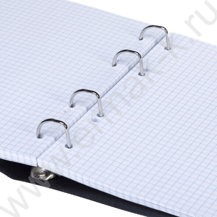 Тетрадь 120л клетка/кольца/пластик.обл./резинка "VELVET Черная" | Фото 2