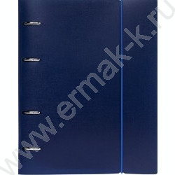 Тетрадь 120л клетка/кольца/пластик.обл./резинка "CANVAS Синяя" | Фото 1