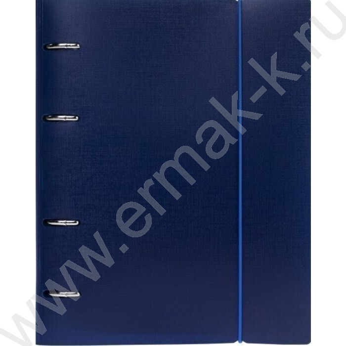 Тетрадь 120л клетка/кольца/пластик.обл./резинка "CANVAS Синяя" | Фото 1